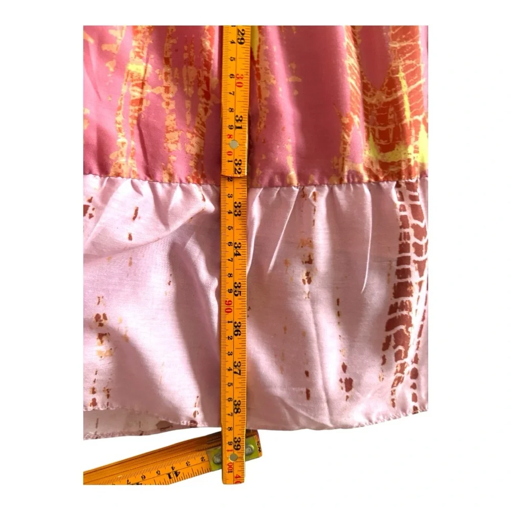 Anthropologie Maxi Tiered Skirt in Pink and Yellow